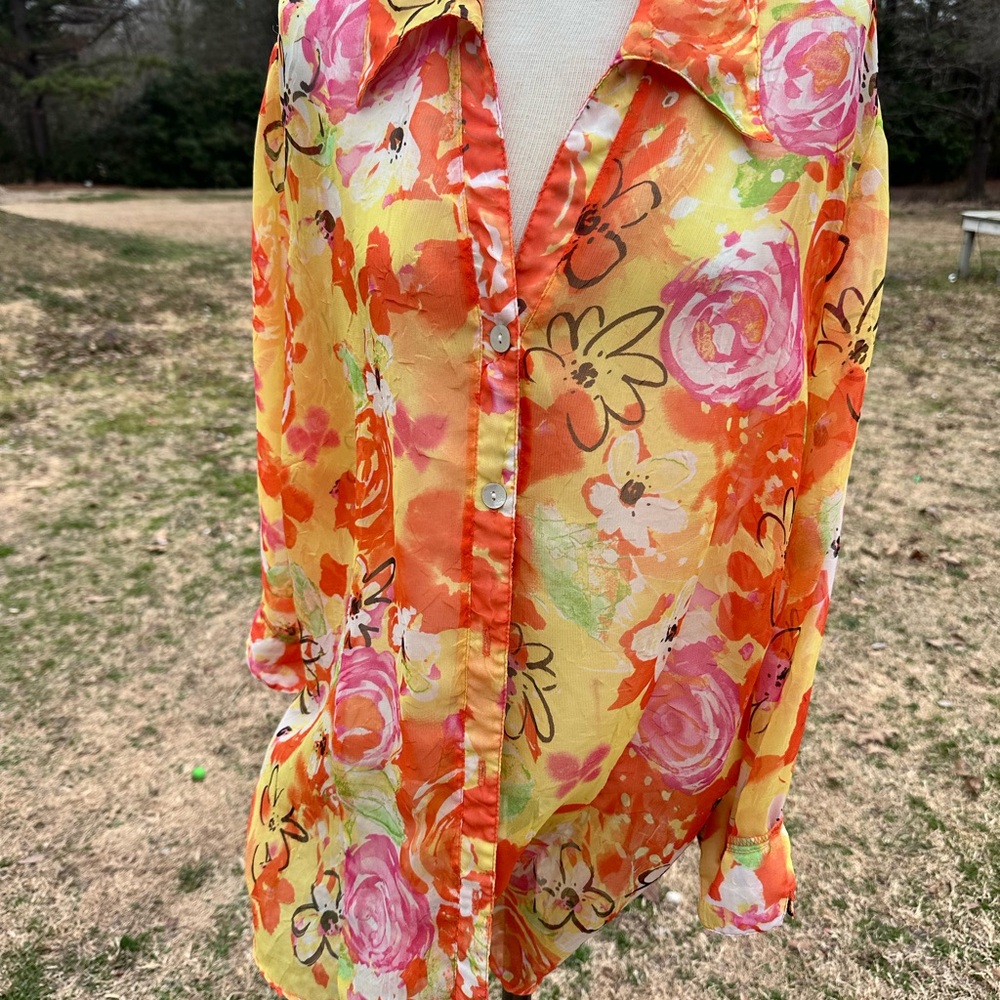 Gloria Lance Vibrant Floral Blouse-3x